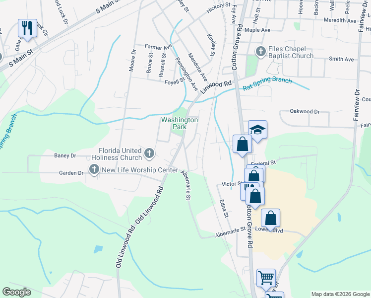 map of restaurants, bars, coffee shops, grocery stores, and more near 798 South Pennington Avenue in Lexington
