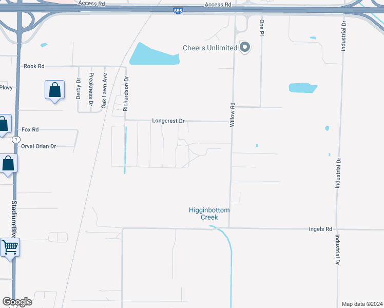 map of restaurants, bars, coffee shops, grocery stores, and more near 3711 Hargis Drive in Jonesboro