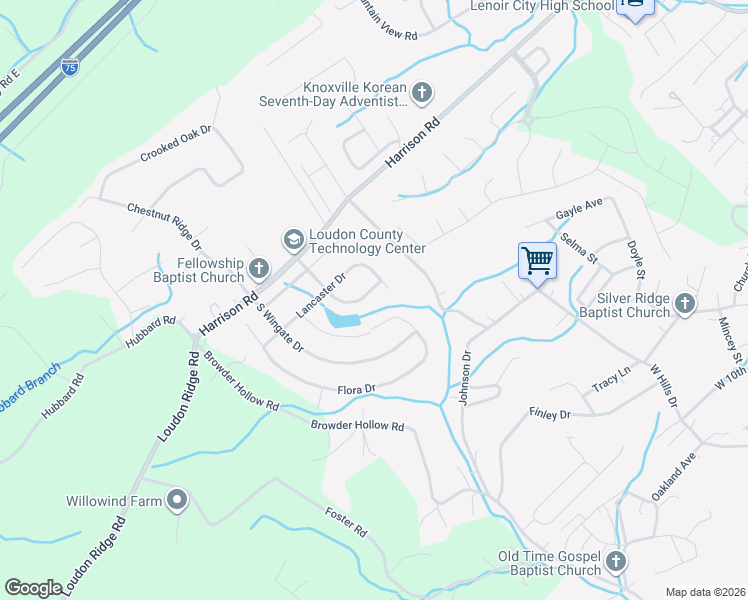 map of restaurants, bars, coffee shops, grocery stores, and more near 375 Willingham Drive in Lenoir City