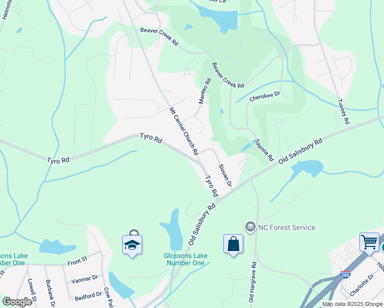 map of restaurants, bars, coffee shops, grocery stores, and more near 135 Mount Carmel Church Road in Lexington