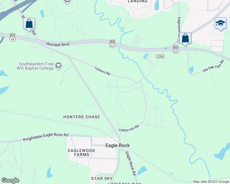 map of restaurants, bars, coffee shops, grocery stores, and more near Pavo Path in Wendell