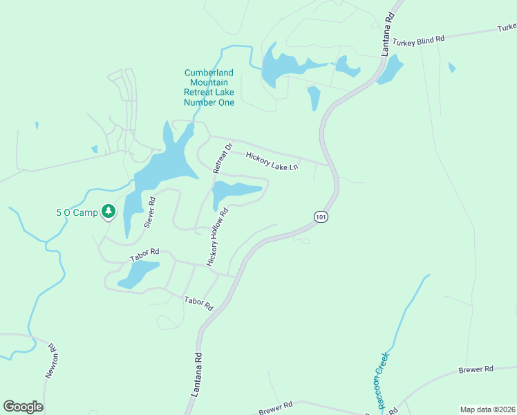 map of restaurants, bars, coffee shops, grocery stores, and more near Hickory Hollow Road in Crossville