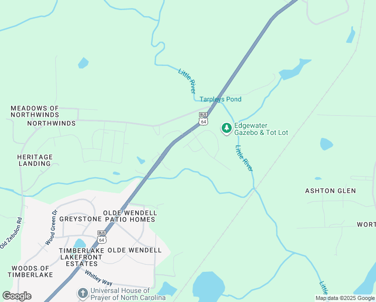 map of restaurants, bars, coffee shops, grocery stores, and more near 633 Embrun Run in Wendell