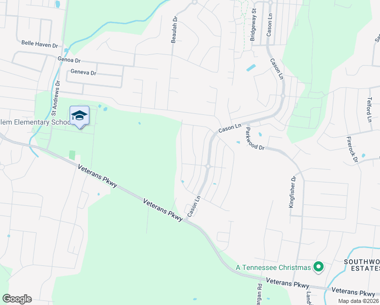 map of restaurants, bars, coffee shops, grocery stores, and more near 2848 Bluestem Lane in Murfreesboro