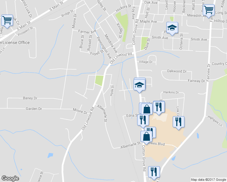 map of restaurants, bars, coffee shops, grocery stores, and more near 714 Hyde Street in Lexington