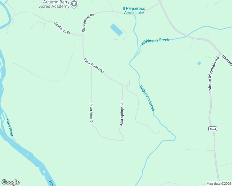 map of restaurants, bars, coffee shops, grocery stores, and more near 130 Mint Springs Road in Pittsboro