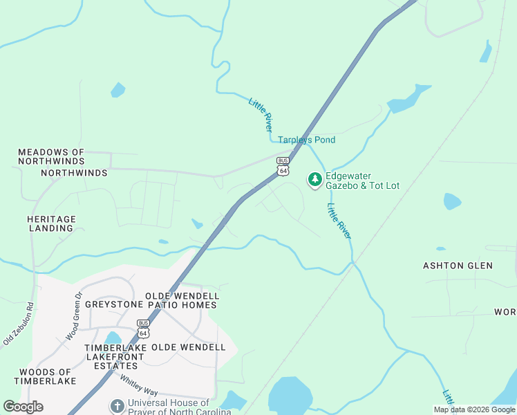 map of restaurants, bars, coffee shops, grocery stores, and more near 5000 Wendell Boulevard in Wendell