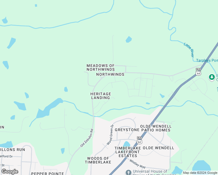map of restaurants, bars, coffee shops, grocery stores, and more near 815 Old Zebulon Road in Wendell