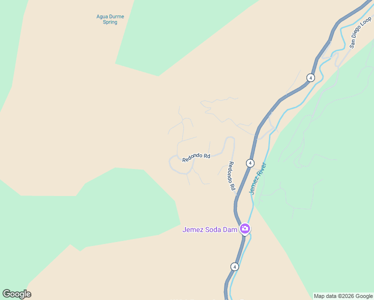 map of restaurants, bars, coffee shops, grocery stores, and more near 645 Redondo Road in Jemez Springs