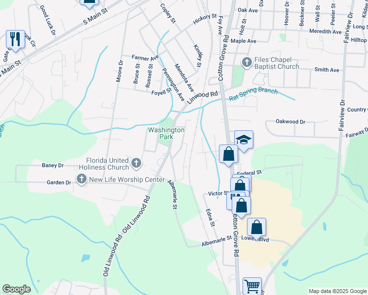 map of restaurants, bars, coffee shops, grocery stores, and more near in Lexington