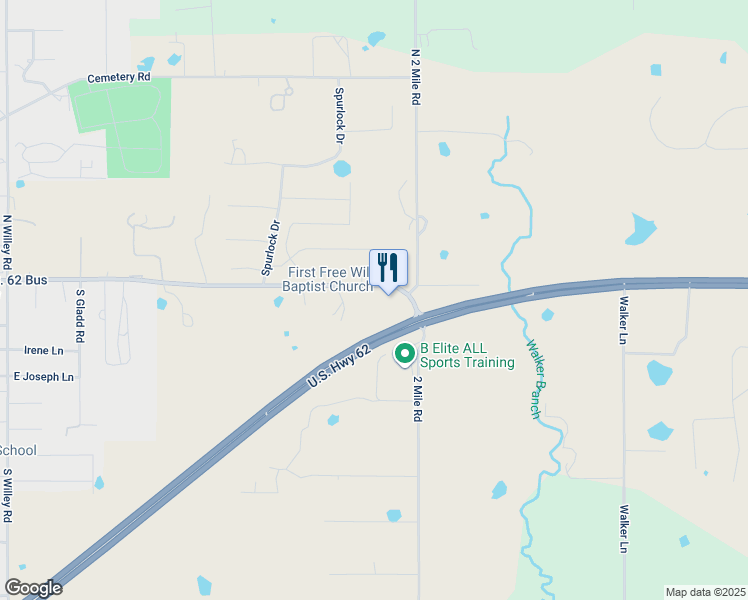 map of restaurants, bars, coffee shops, grocery stores, and more near 1483 U.S. 62 Bus in Fort Gibson