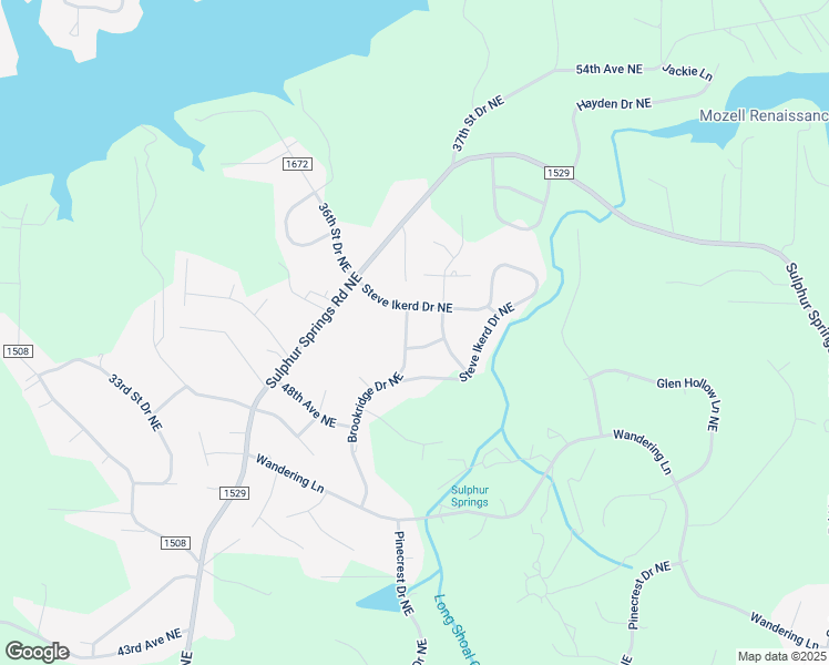 map of restaurants, bars, coffee shops, grocery stores, and more near 4936 Brookridge Drive Northeast in Hickory