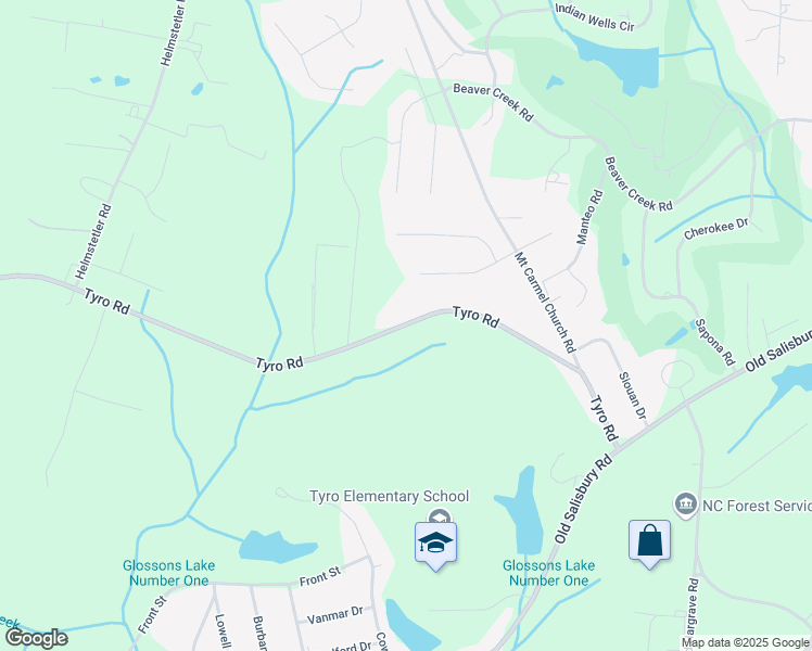 map of restaurants, bars, coffee shops, grocery stores, and more near Tyro Road in Lexington
