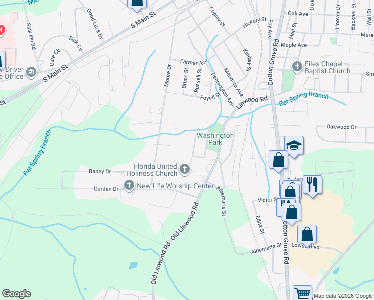 map of restaurants, bars, coffee shops, grocery stores, and more near 306 Carters Grove Road in Lexington