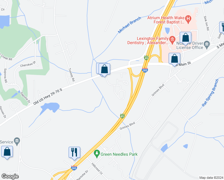 map of restaurants, bars, coffee shops, grocery stores, and more near 2038 Regents Center Lane in Lexington