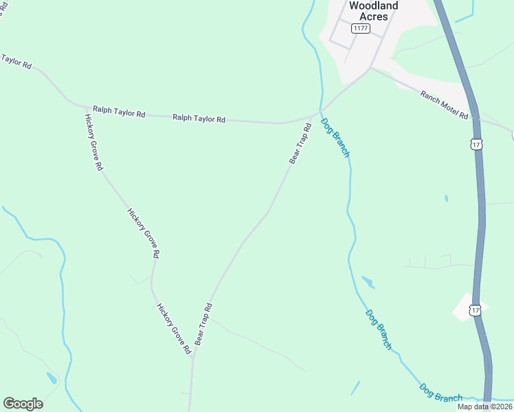 map of restaurants, bars, coffee shops, grocery stores, and more near 1380 Bear Trap Road in Williamston