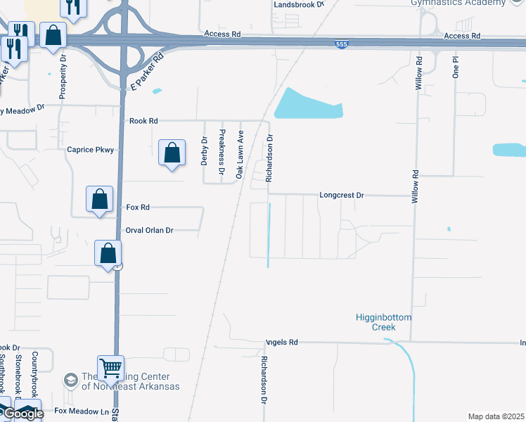 map of restaurants, bars, coffee shops, grocery stores, and more near 3892 Turf Way in Jonesboro