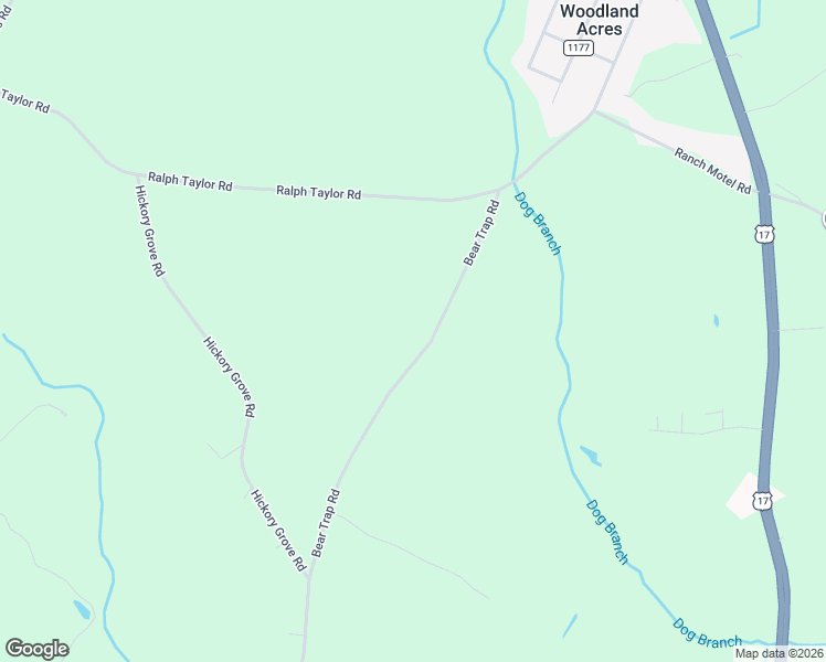 map of restaurants, bars, coffee shops, grocery stores, and more near 1380 Bear Trap Road in Williamston