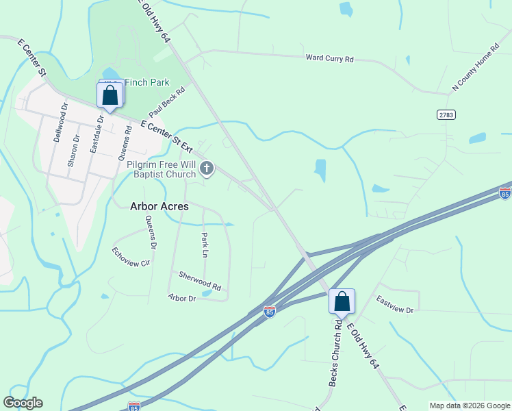 map of restaurants, bars, coffee shops, grocery stores, and more near 1715 East Center Street Extension in Lexington