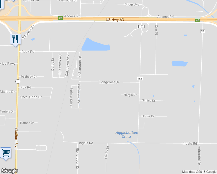 map of restaurants, bars, coffee shops, grocery stores, and more near 3509 Longcrest Dr in Jonesboro