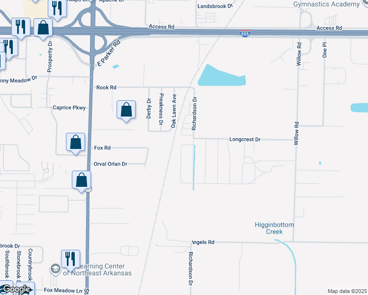 map of restaurants, bars, coffee shops, grocery stores, and more near 3892 Turfway Drive in Jonesboro