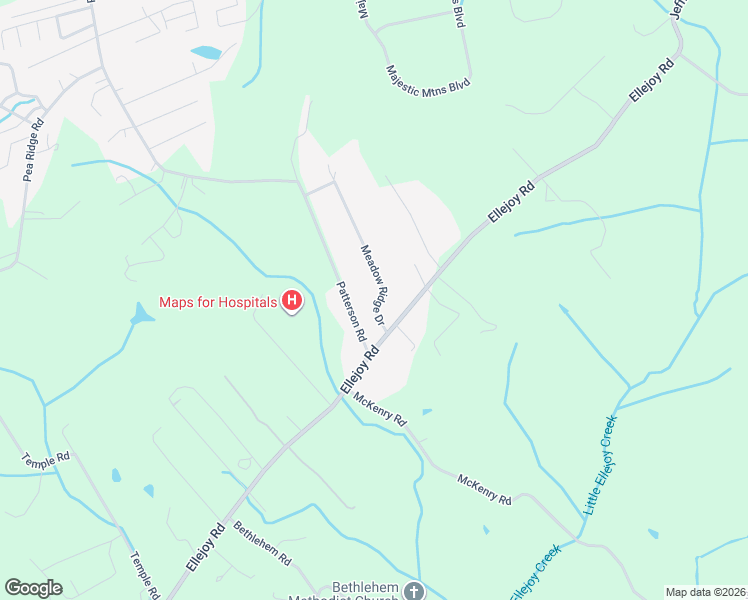 map of restaurants, bars, coffee shops, grocery stores, and more near 765 Meadow Ridge Drive in Walland