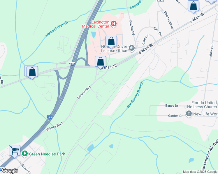 map of restaurants, bars, coffee shops, grocery stores, and more near 279 Brian Center Drive in Lexington