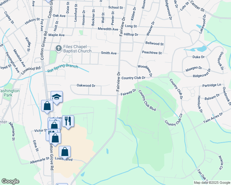 map of restaurants, bars, coffee shops, grocery stores, and more near 98 Fairway Drive in Lexington