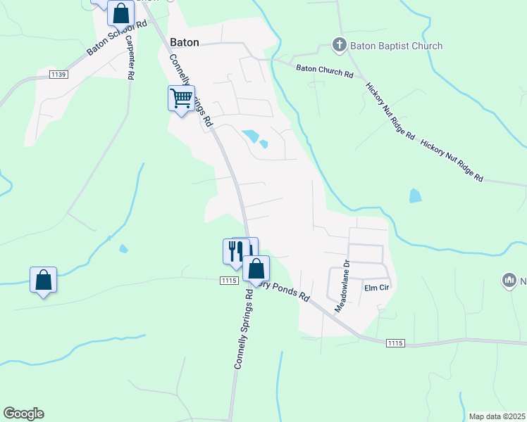 map of restaurants, bars, coffee shops, grocery stores, and more near 1180 Newton Ln in Granite Falls