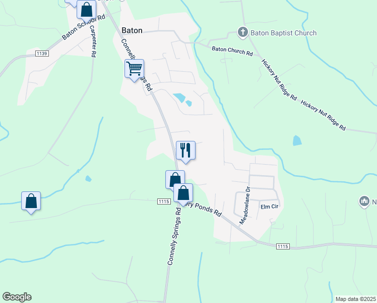 map of restaurants, bars, coffee shops, grocery stores, and more near 1180 Newton Lane in Granite Falls