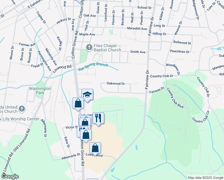 map of restaurants, bars, coffee shops, grocery stores, and more near 304 Fairway Drive in Lexington