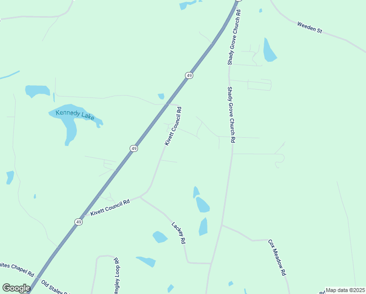 map of restaurants, bars, coffee shops, grocery stores, and more near 2070 Kivett Council Road in Liberty