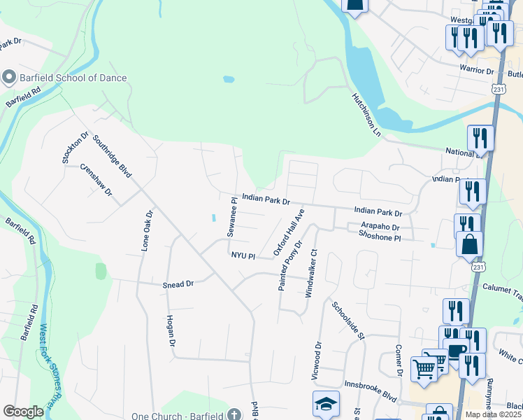 map of restaurants, bars, coffee shops, grocery stores, and more near 426 Tulane Court in Murfreesboro