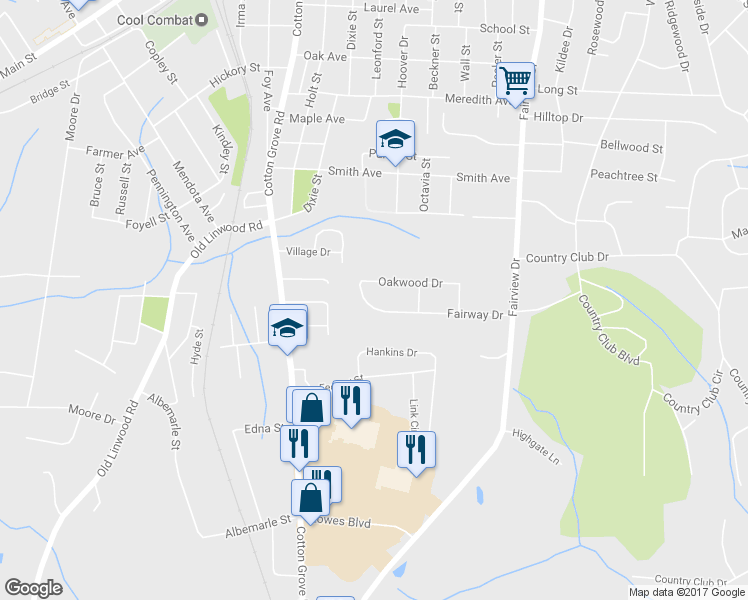 map of restaurants, bars, coffee shops, grocery stores, and more near 310 Fairway Drive in Lexington