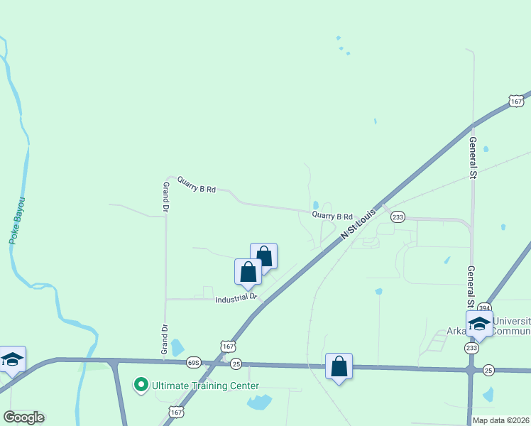 map of restaurants, bars, coffee shops, grocery stores, and more near 175 Quarry B Road in Batesville