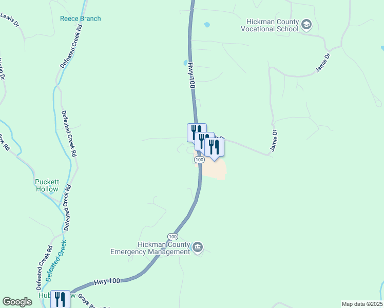 map of restaurants, bars, coffee shops, grocery stores, and more near 637-645 Highway 100 in Centerville