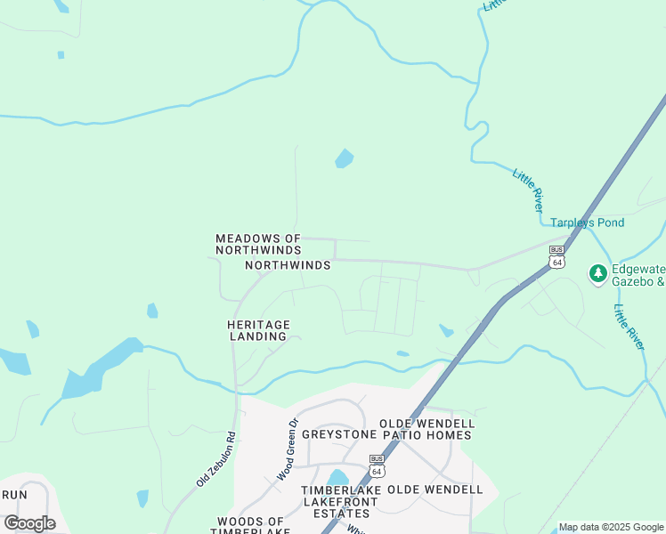 map of restaurants, bars, coffee shops, grocery stores, and more near 1032 Old Zebulon Road in Wendell