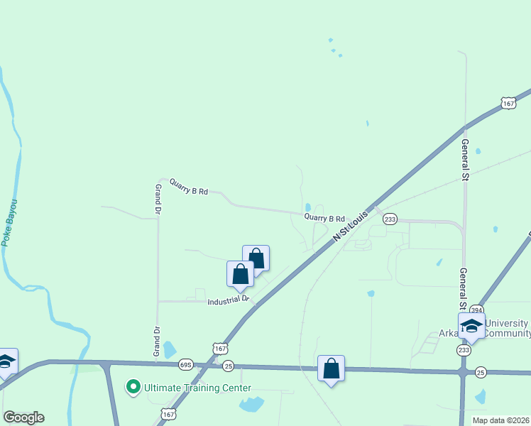 map of restaurants, bars, coffee shops, grocery stores, and more near 175 Quarry B Road in Batesville