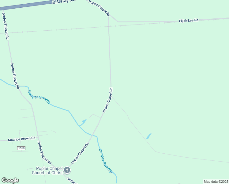 map of restaurants, bars, coffee shops, grocery stores, and more near 1841 Poplar Chapel Road in Jamesville