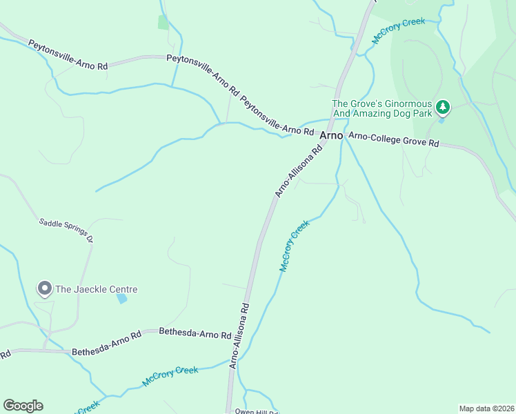 map of restaurants, bars, coffee shops, grocery stores, and more near 6631 Arno-Allisona Road in College Grove