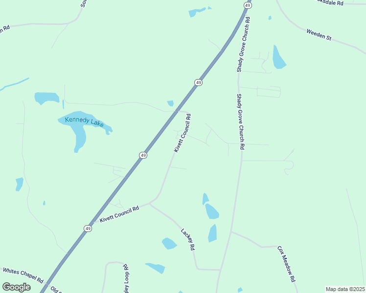 map of restaurants, bars, coffee shops, grocery stores, and more near 2070 Kivett Council Road in Liberty