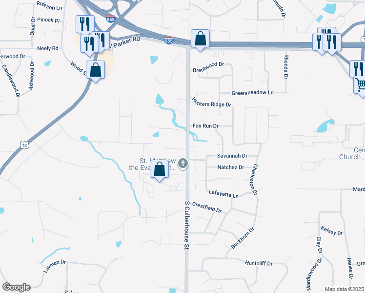 map of restaurants, bars, coffee shops, grocery stores, and more near 3505 South Culberhouse Road in Jonesboro