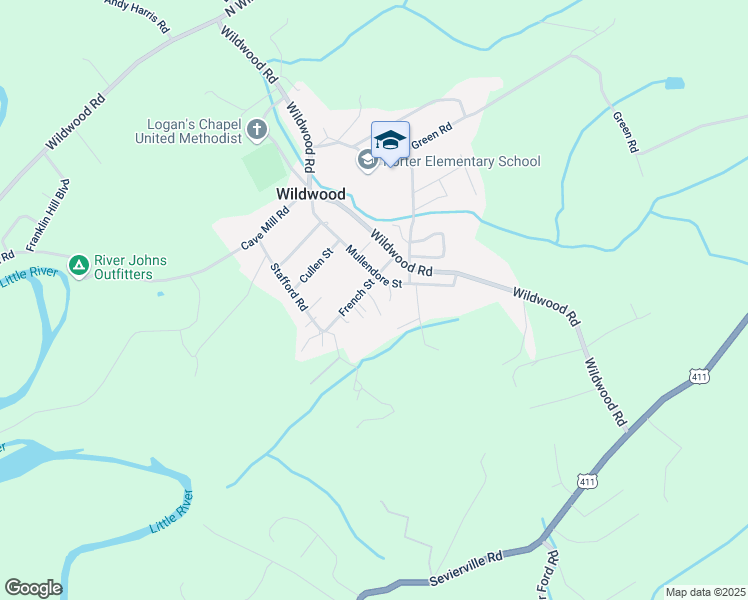map of restaurants, bars, coffee shops, grocery stores, and more near in Wildwood