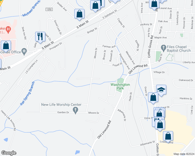 map of restaurants, bars, coffee shops, grocery stores, and more near 109 Bay Meadow Court in Lexington