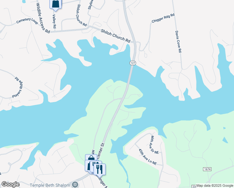 map of restaurants, bars, coffee shops, grocery stores, and more near 4842 1st Street Court Northwest in Hickory
