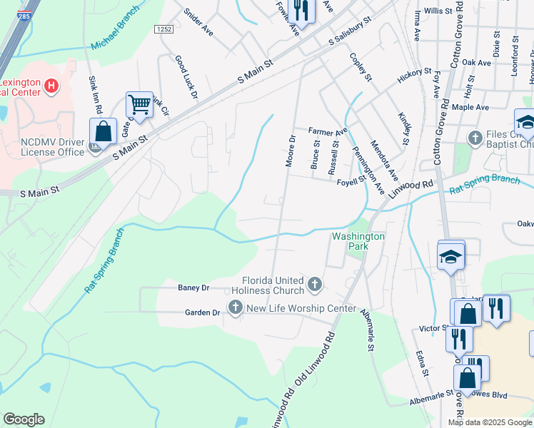 map of restaurants, bars, coffee shops, grocery stores, and more near 104 Covenant Lane in Lexington