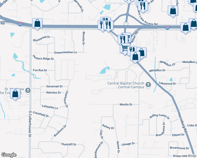 map of restaurants, bars, coffee shops, grocery stores, and more near 3700 Kristi Lake Drive in Jonesboro