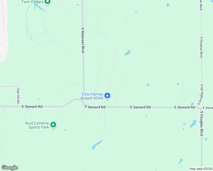 map of restaurants, bars, coffee shops, grocery stores, and more near 7651 Harvey Road in Guthrie