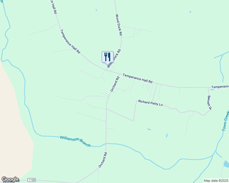 map of restaurants, bars, coffee shops, grocery stores, and more near 147 Orchard Road in Elm City