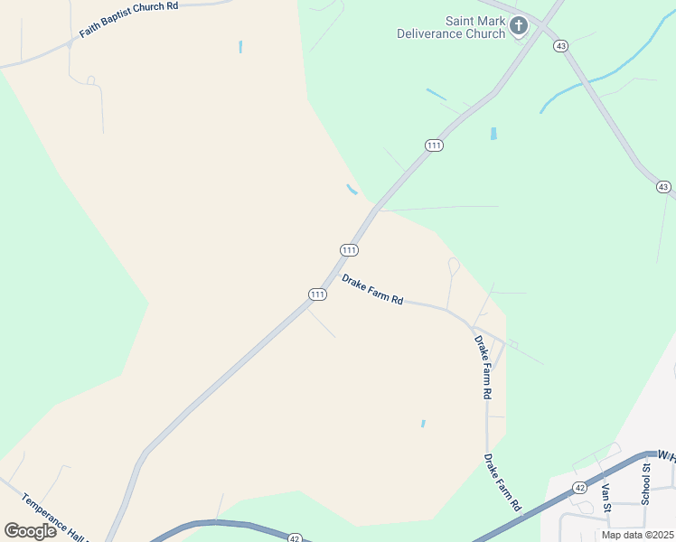 map of restaurants, bars, coffee shops, grocery stores, and more near 317 Drake Farm Road in Pinetops